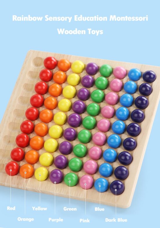 Puzzle Montessori curcubeu Joc Jenga bile