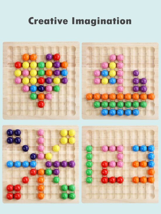 Puzzle Montessori curcubeu Joc Jenga bile