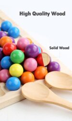 Puzzle Montessori curcubeu Joc Jenga bile