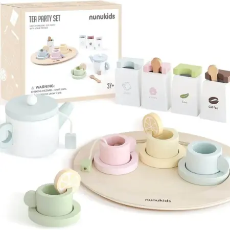 Set ceai lemn Jucarii bucatarie Nunukids