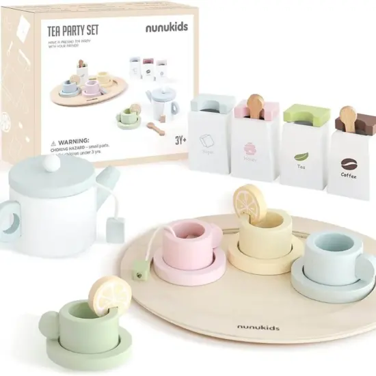 Set ceai lemn Jucarii bucatarie Nunukids