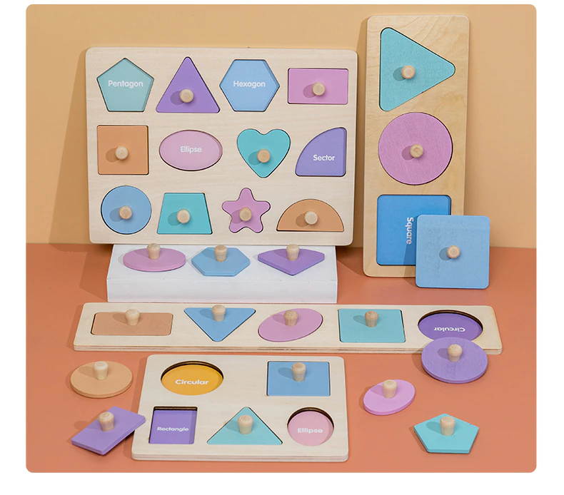 Tabla Puzzle magnetic forme geometrice Montessori