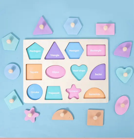 Tabla Puzzle magnetic forme geometrice Montessori