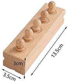 Cilindri lemn natur Montessori Set 4 dreptunghiuri