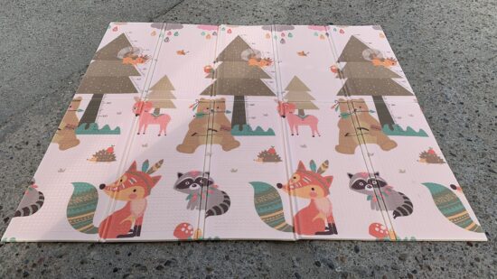 Covor joaca pliabil XPE Padurea-Animale 180×200cm