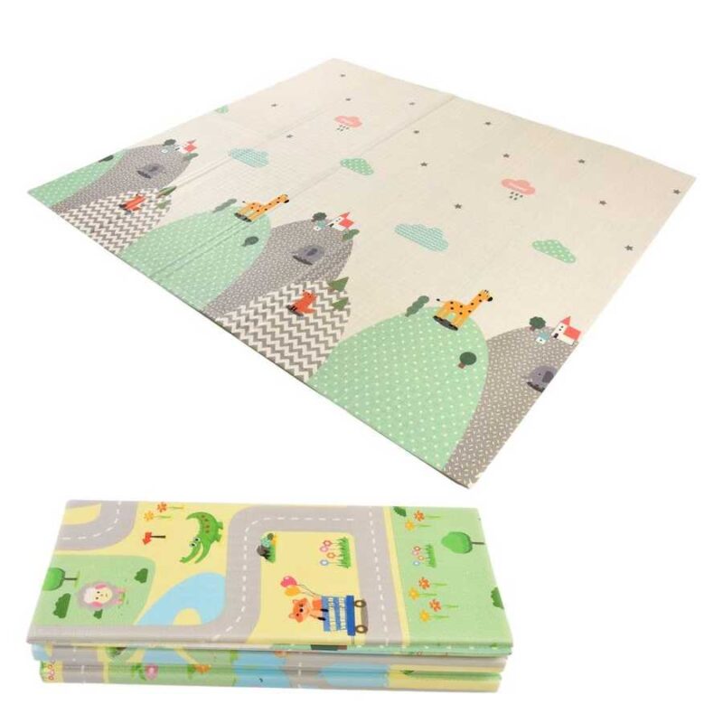 Covor pliabil reversibil Traseul Animalutelor 200x150cm