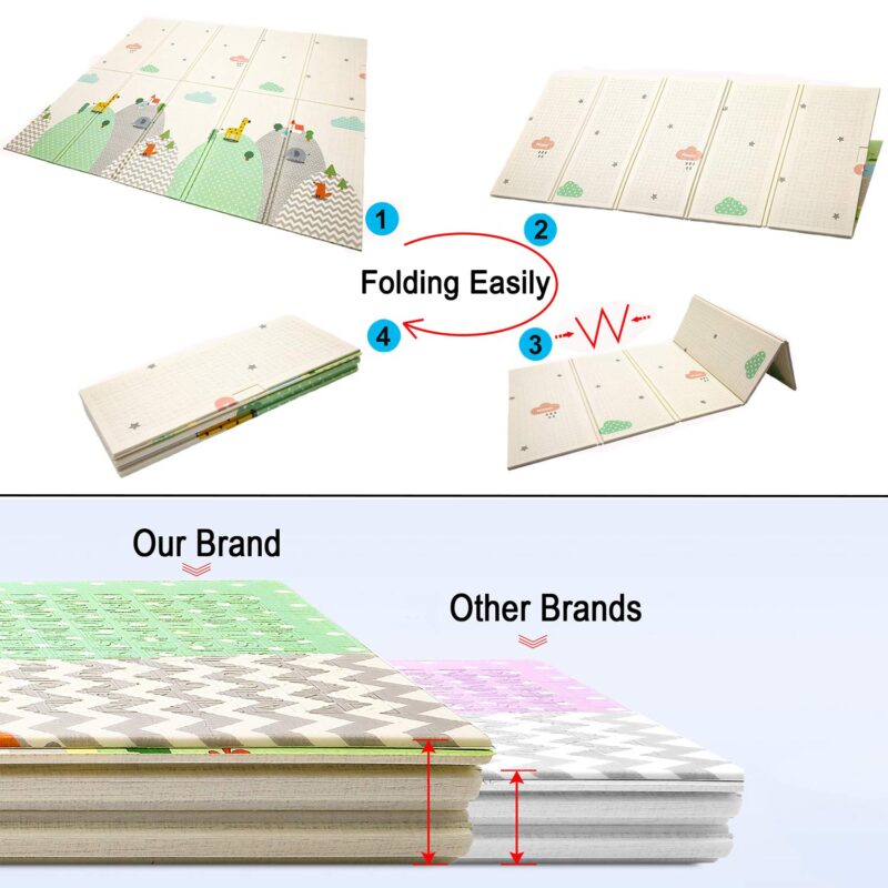 Covor pliabil reversibil Traseul Animalutelor 200x150cm