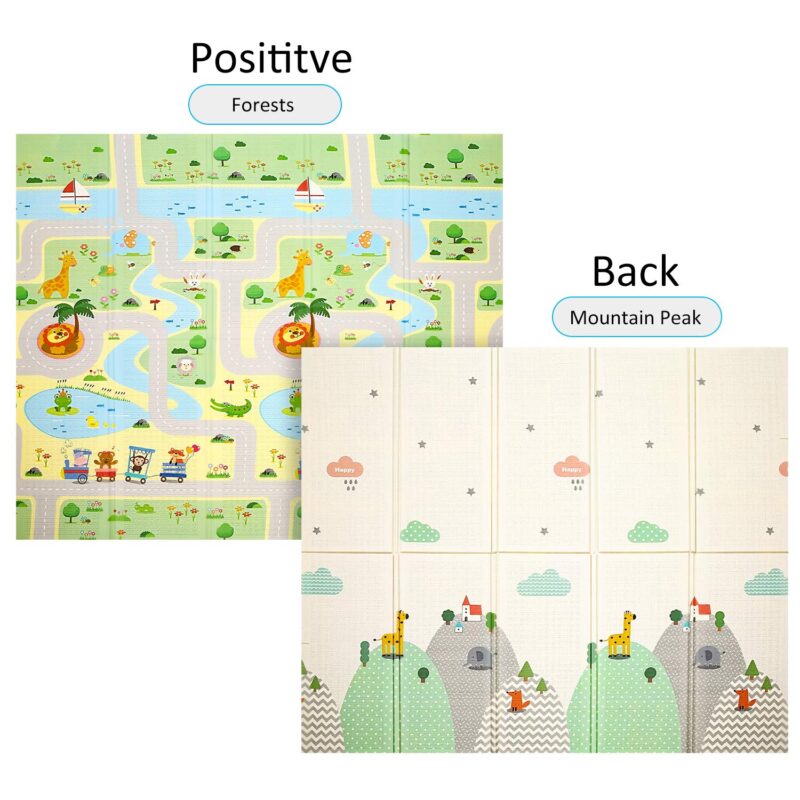 Covor pliabil reversibil Traseul Animalutelor 200x150cm