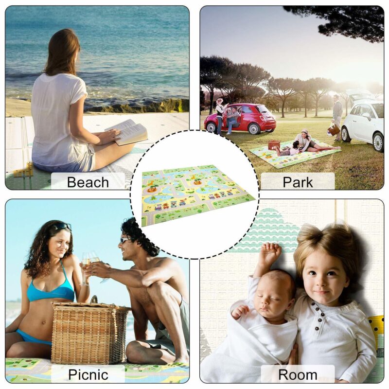 Covor pliabil reversibil Traseul Animalutelor 200x150cm