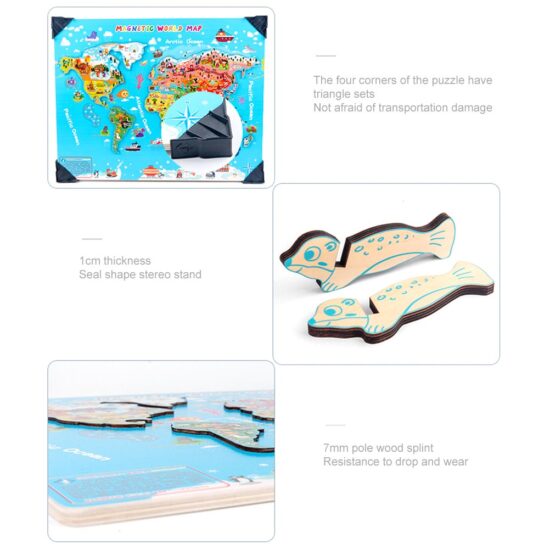Harta lumii Puzzle magnetic Joc educativ