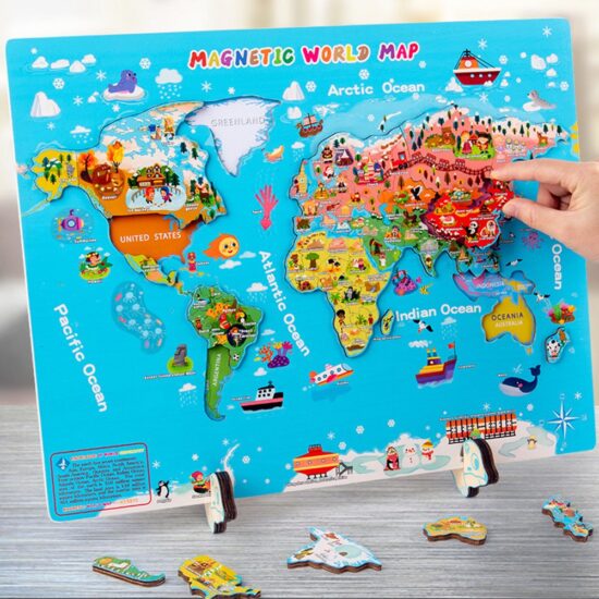Harta lumii Puzzle magnetic Joc educativ