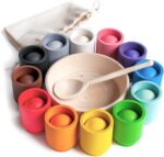 Joc Montessori Asociere Sortare Cupe-bile Curcubeu