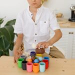 Joc Montessori Asociere Sortare Cupe-bile Curcubeu