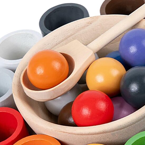 Joc Montessori Asociere Sortare Cupe-bile Curcubeu