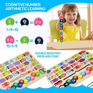 Joc Montessori Pescuit magnetic Snuruit cifre Adunare
