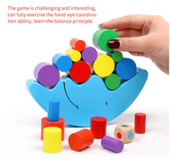 Joc echilibru Balanta cu cilindri colorati Balance