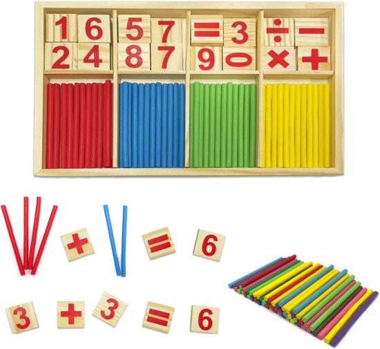 Joc educativ matematic Cifre Betisoare Constructii Stick