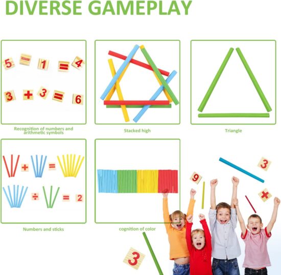 Joc educativ matematic Cifre Betisoare Constructii Stick