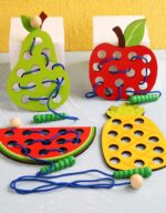 Joc lemn Snuruitul Fructelor cu omida prin labirint