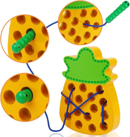 Joc lemn Snuruitul Fructelor cu omida prin labirint