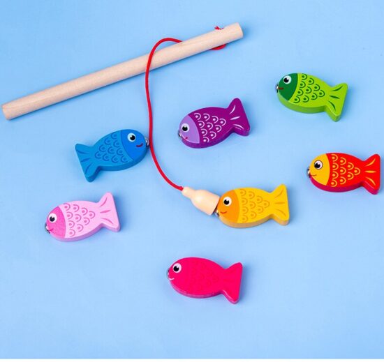 Joc logaritmic 7in1 Pescuit Puzzle educativ lemn