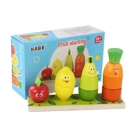 Joc stivuirea Fructelor Turnul din lemn Kabi