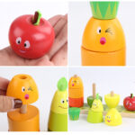 Joc stivuirea Fructelor Turnul din lemn Kabi