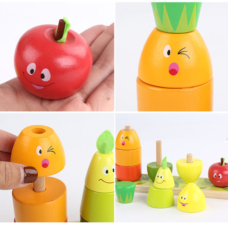 Joc stivuirea Fructelor Turnul din lemn Kabi