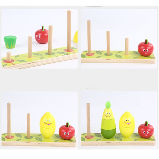 Joc stivuirea Fructelor Turnul din lemn Kabi