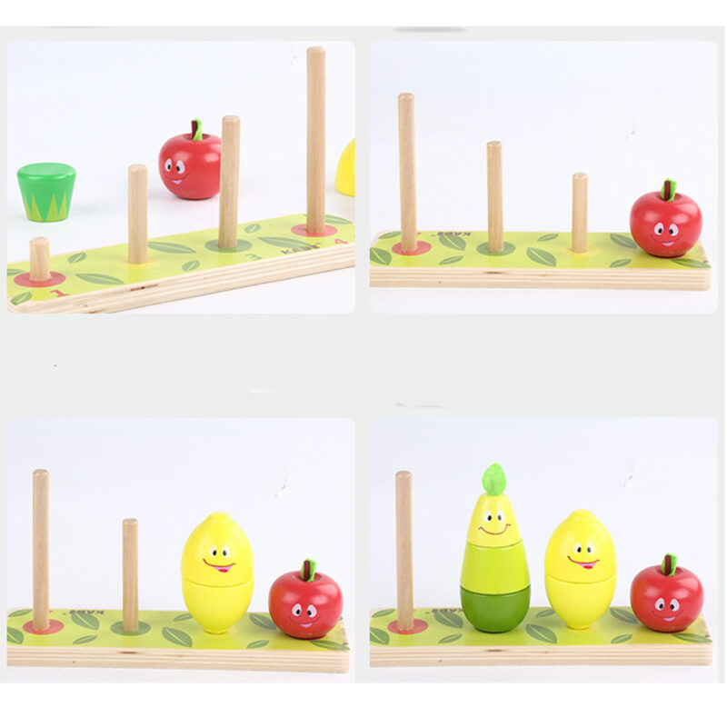 Joc stivuirea Fructelor Turnul din lemn Kabi