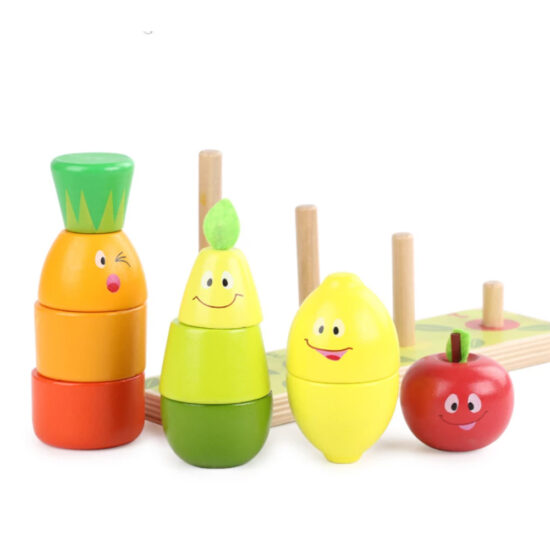 Joc stivuirea Fructelor Turnul din lemn Kabi
