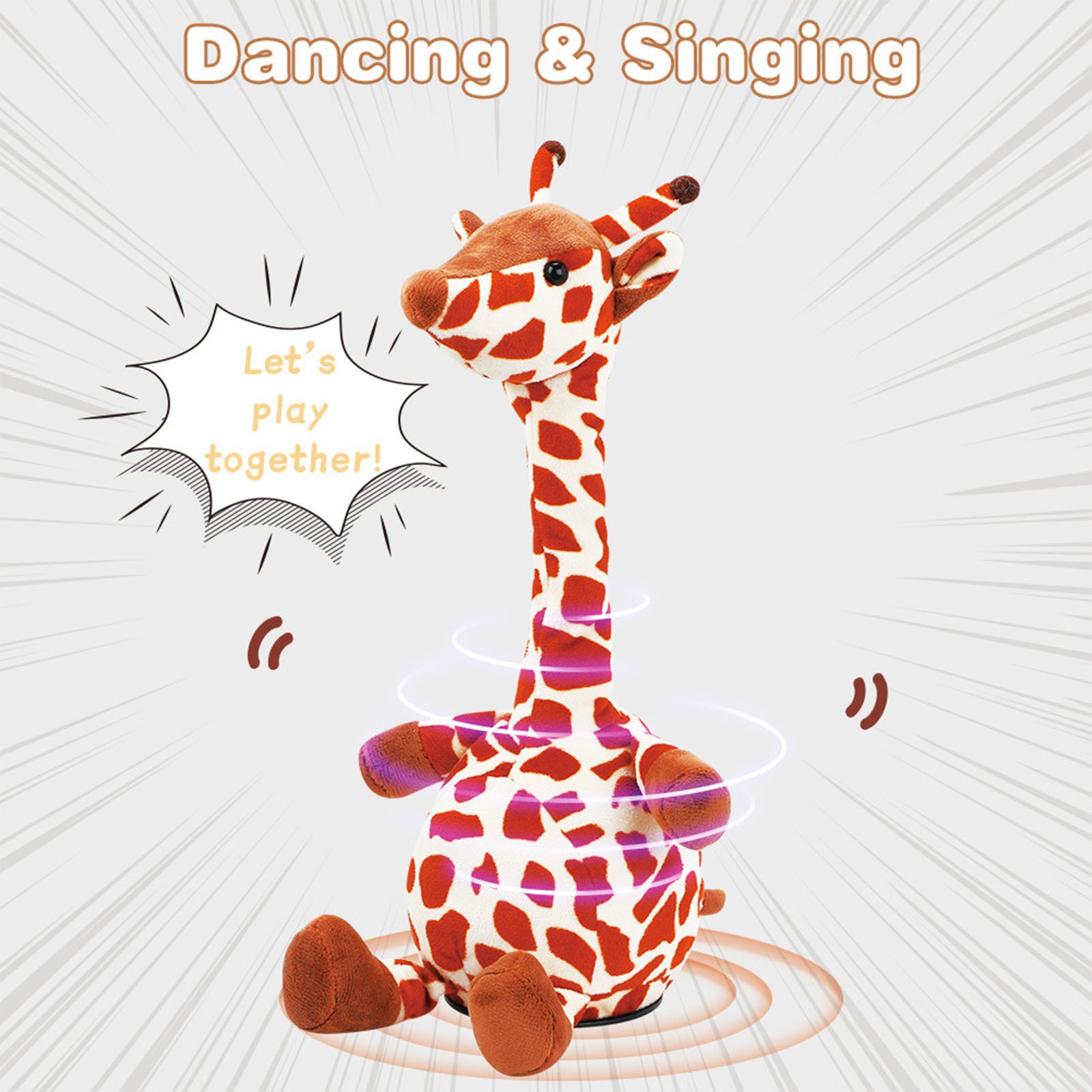 Jucaria vorbareata Girafa interactiva Canta si lumineaza