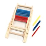 Jucarie de tesut Masina de tricotat lemn Gherghef