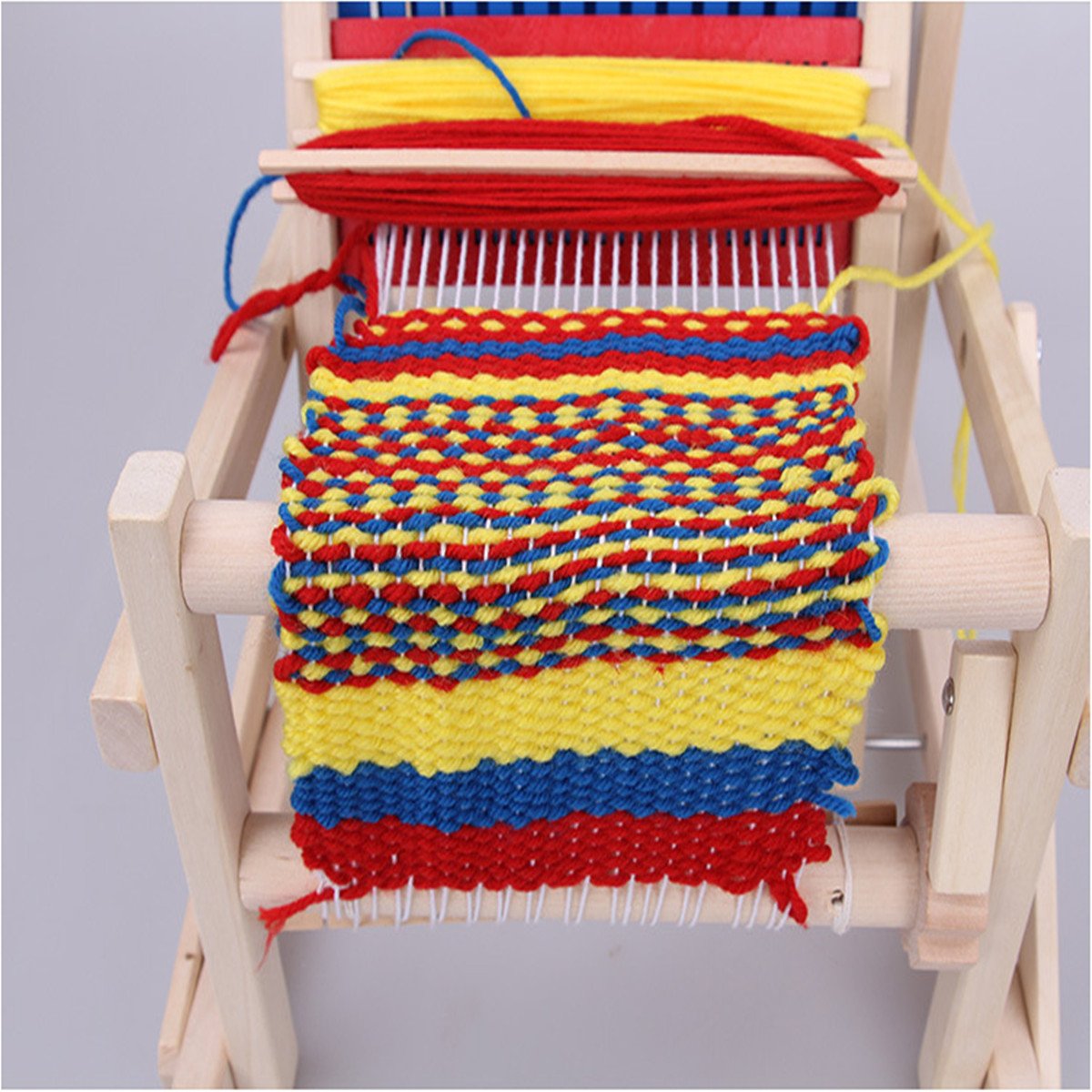 Jucarie de tesut Masina de tricotat lemn Gherghef