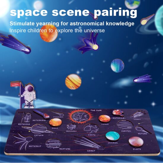 Puzzle incastru Spatiul Cosmic Sistemul Solar lemn