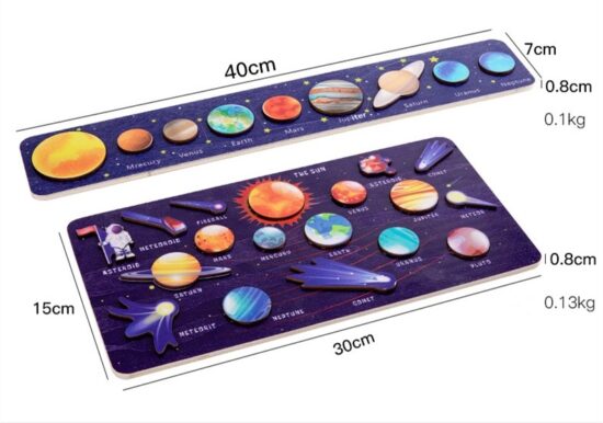 Puzzle incastru Spatiul Cosmic Sistemul Solar lemn