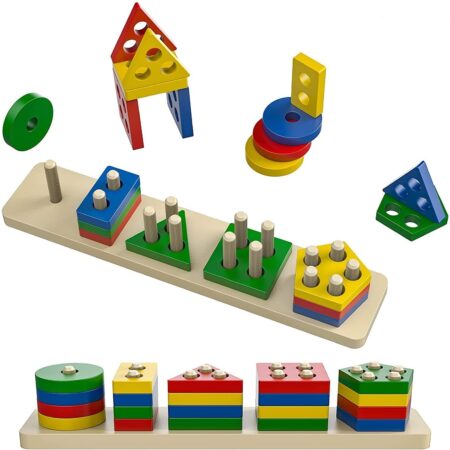 Sortator forme geometrice Colorat 5 coloane