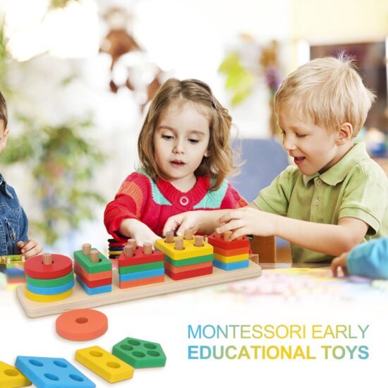 Sortator forme geometrice Colorat 5 coloane