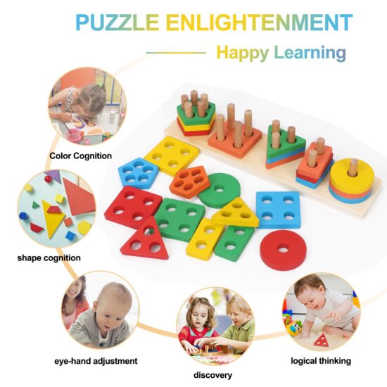 Sortator forme geometrice Colorat 5 coloane