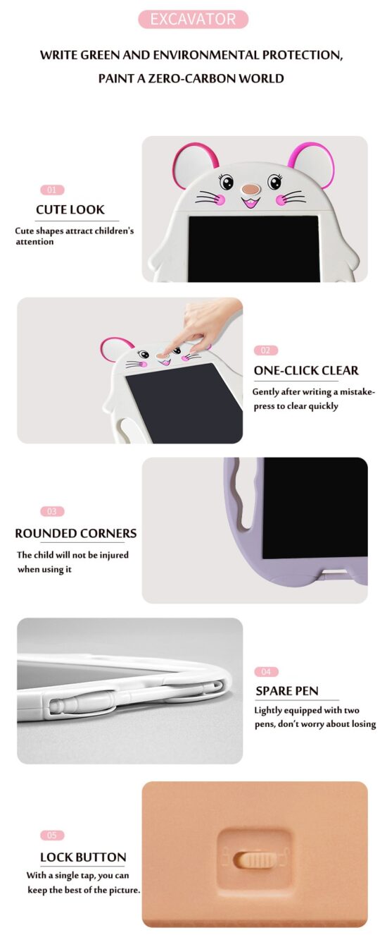 Tableta de scris desenat cu ecran LCD pentru copii