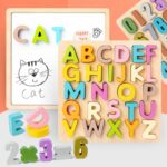 Tablita magnetica desen cu marker Puzzle alfabet 2in1