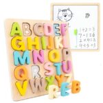 Tablita magnetica desen cu marker Puzzle alfabet 2in1