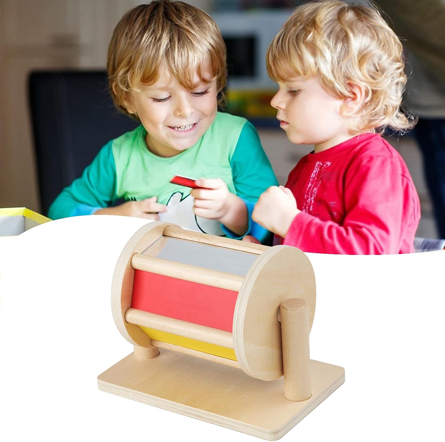 Tambur rotativ curcubeu Jucarie Montessori cu clopotei