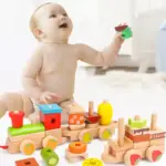 Tren educativ cu forme geometrice Fructe Sortator lemn