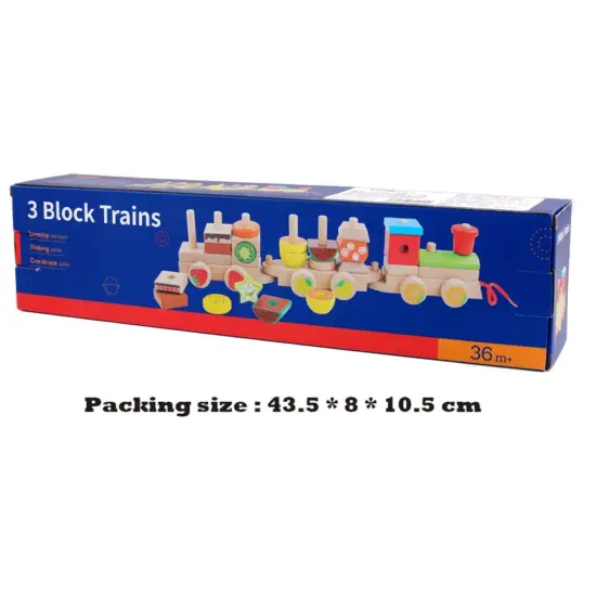 Tren educativ cu forme geometrice Fructe Sortator lemn