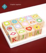 Trenulet de tras educativ Cuburi rotative Building Block