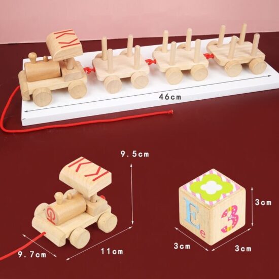 Trenulet de tras educativ Cuburi rotative Building Block