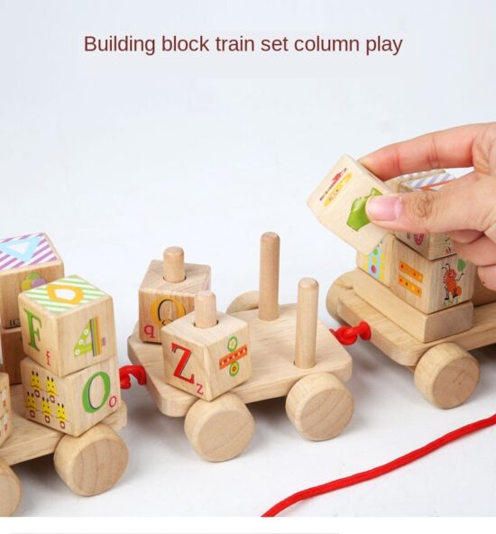 Trenulet de tras educativ Cuburi rotative Building Block