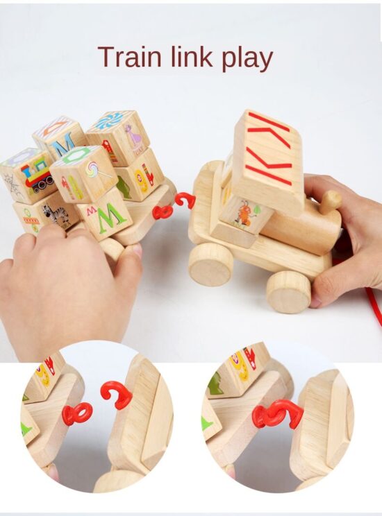 Trenulet de tras educativ Cuburi rotative Building Block