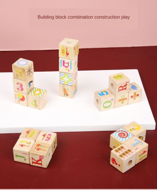 Trenulet de tras educativ Cuburi rotative Building Block